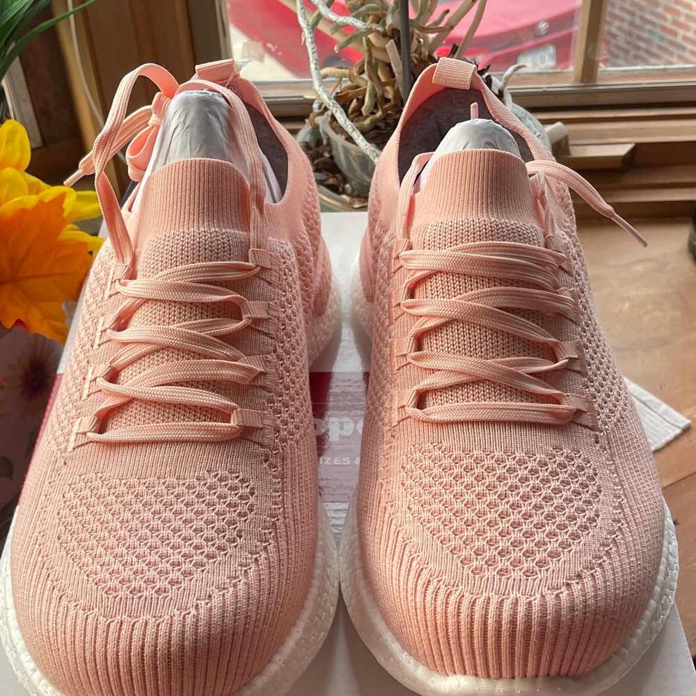 Propet Women's Light Pink Knit Sneakers wide shoe